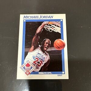 Spalding NBA Hoops Card - Blue and Orange Highlights of Michael Jordan mint con